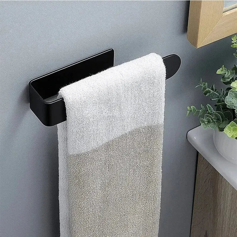 Towel Rack Non-punched Towel Rack Bathroom Rack Self-adhesive Bathroom Kitchen Towel Hand Towel Rack Household Items