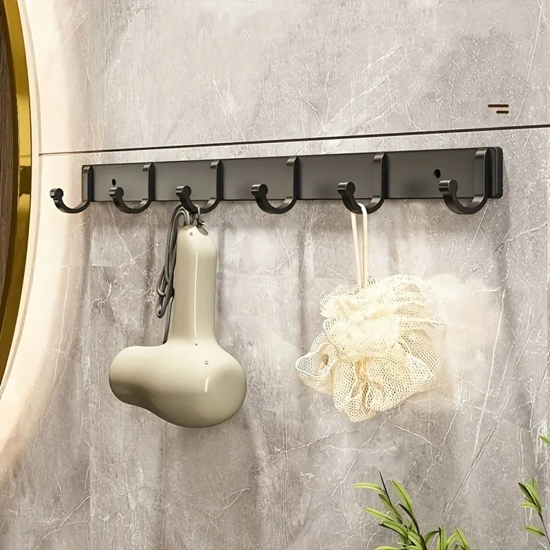 Space Aluminum Clothes Hook, Bathroom, Bathroom, Clothes Hook, Door, Back Hook, Clothes Hanger, Kitchen Hook