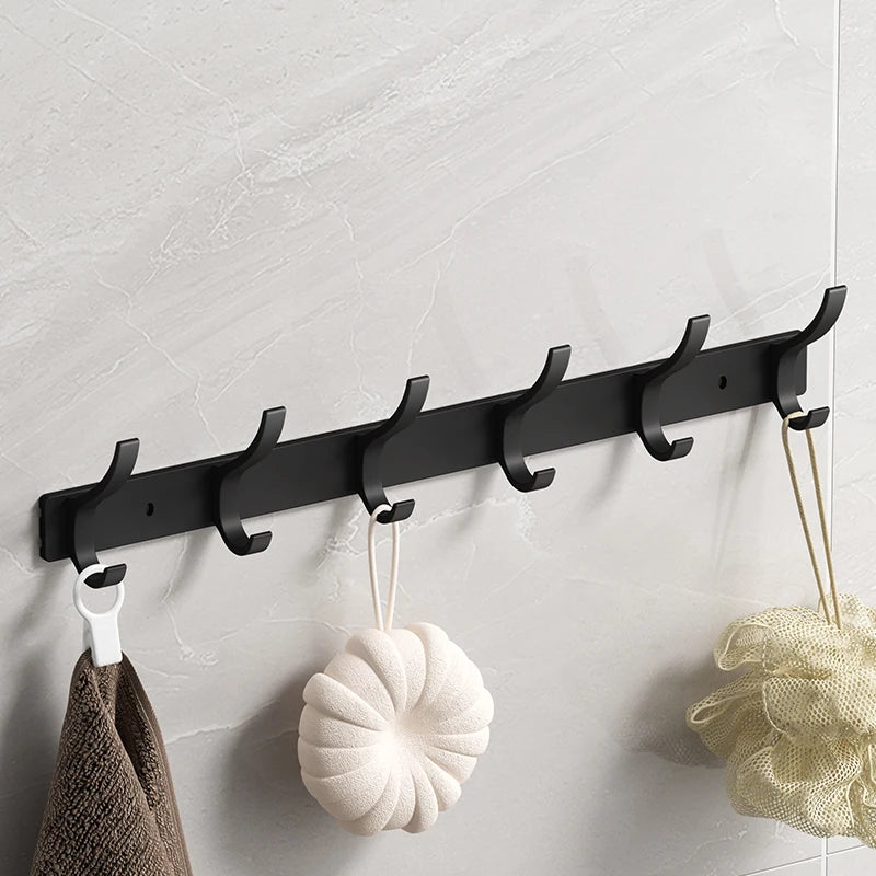 Black Robe Hooks Towel Hanger Nail Wall Rack Hooks Coat Clothes Holder for Bathroom Kitchen Accessories