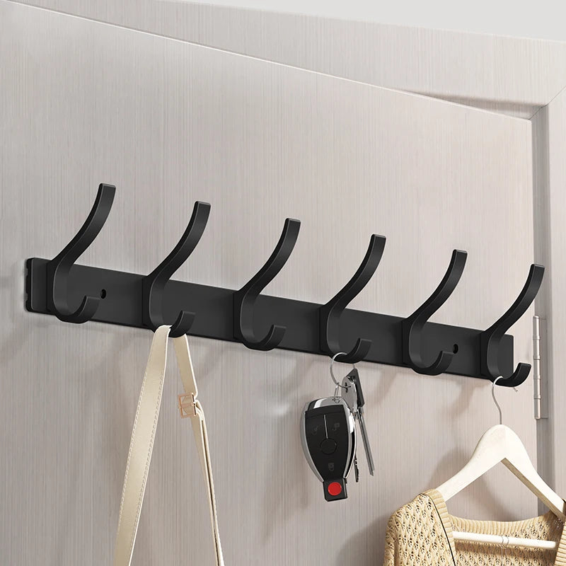 Black Robe Hooks Towel Hanger Nail Wall Rack Hooks Coat Clothes Holder for Bathroom Kitchen Accessories