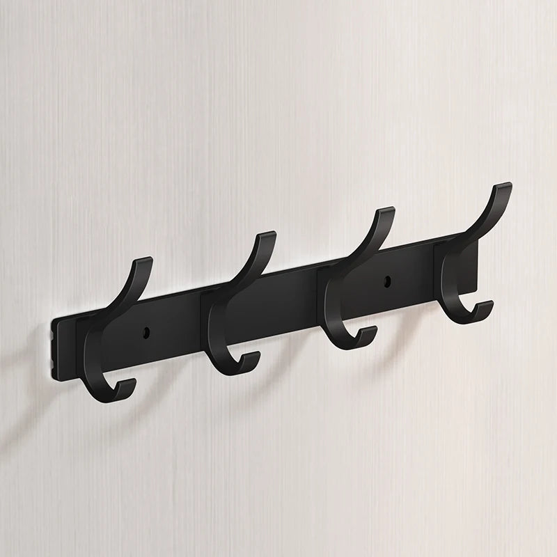 Black Robe Hooks Towel Hanger Nail Wall Rack Hooks Coat Clothes Holder for Bathroom Kitchen Accessories